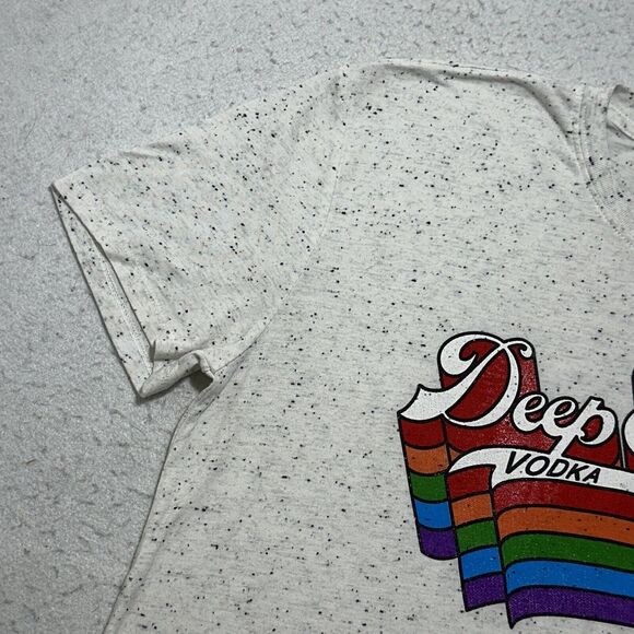 Deep Eddy Vodka Men's Large Short Sleeve Rainbow Logo Graphic T Shirt Threadfast - Picture 6 of 13